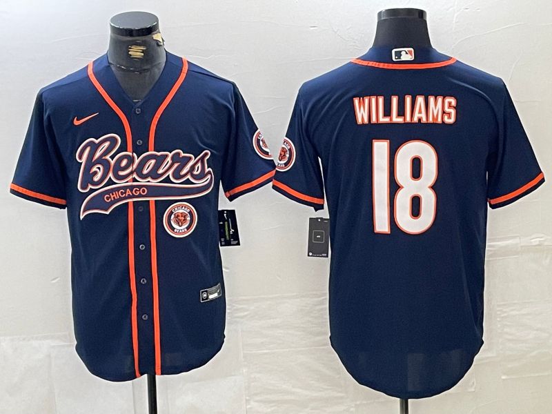 Men Chicago Bears #18 Williams Blue Joint Name 2024 Nike Limited NFL Jersey style 4